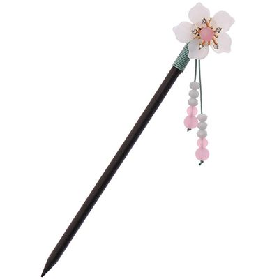 Beaupretty Retro Floral Wooden Hairpin Tassels for Women Elegant Hair Stick Accessory for Vintage Hairstyles for Special Occasions and
