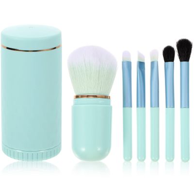 Beaupretty 1set Portable Makeup Brush Mirror Travel-friendly Cosmetic Brushes for Liquid Powder and Eye Makeup Soft Synthetic Bristles for Valentine Day and Mother Day