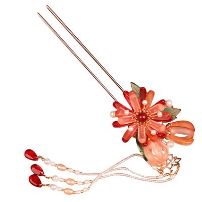 Beaupretty Wedding Hair Fork Tassels Elegant Ancient Style Hairpin for Girls Decorative Bun Stick Hair Accessory for Brides and Parties