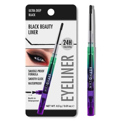 BEPHOLAN Black Eyeliner Pencils,Waterproof Gel Eyeliner Pencil Waterline Eye Liner Pen for Women Waterproof Smudge Proof Long-lasting (BLACK)