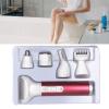 ZJchao for Women, 5 in 1 Lady Hair Removal Trimmers Waterproof Mini Women Electric Pubic Hair Trimmer for Legs Arm Armpit Bikini Line USB Lady Clipper Groomer Rose Red view 3