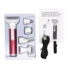 ZJchao for Women, 5 in 1 Lady Hair Removal Trimmers Waterproof Mini Women Electric Pubic Hair Trimmer for Legs Arm Armpit Bikini Line USB Lady Clipper Groomer Rose Red view 4