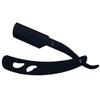 Stainless Steel Straight Edge Barber Shaving Razor Sicastar Folding Straight Razor Single Edge Replaceable Blades fit for All of Double Edge Razor Blades (Black) view 3