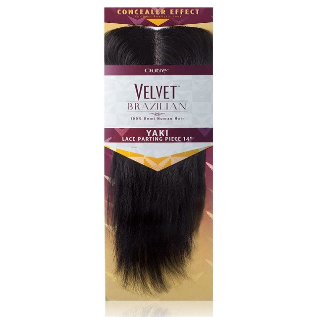 Outre Velvet Brazilian Remi Huaman Hair Closures - VELVET BRAZILIAN YAKI LACE PARTING PIECE 14 (4)