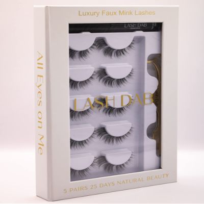 Segmented 3D FAUX MINK LASH KIT with 5 Sets of Lashes, Tweezer, and Tool - All Eyes On Me