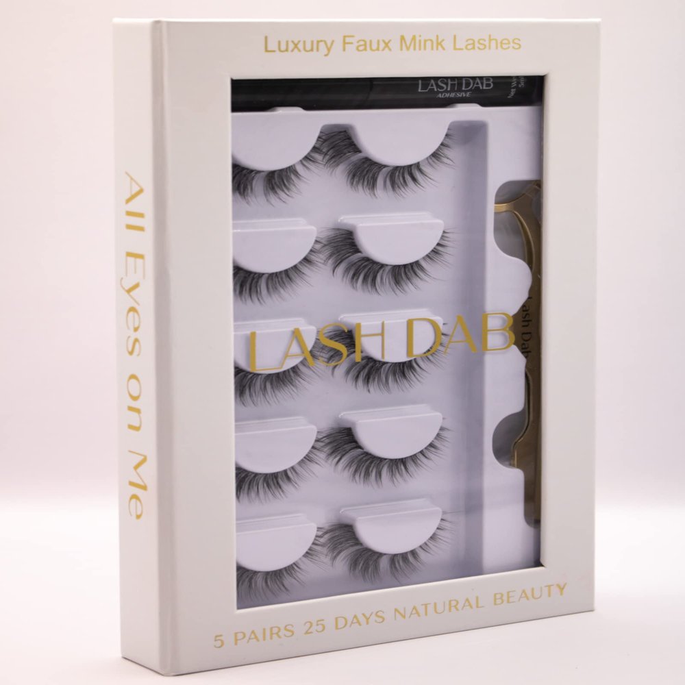 Segmented 3D FAUX MINK LASH KIT with 5 Sets of Lashes, Tweezer, and Tool - All Eyes On Me