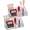 Amazing Abby - Tiffany - 2-Pack Acrylic Cosmetic Organizer, Transparent Plastic Makeup Holder, Compartmented, Shatter-Proof, Perfect Bathroom Vanity Storage Solution for Beauty Supply, Small view 1