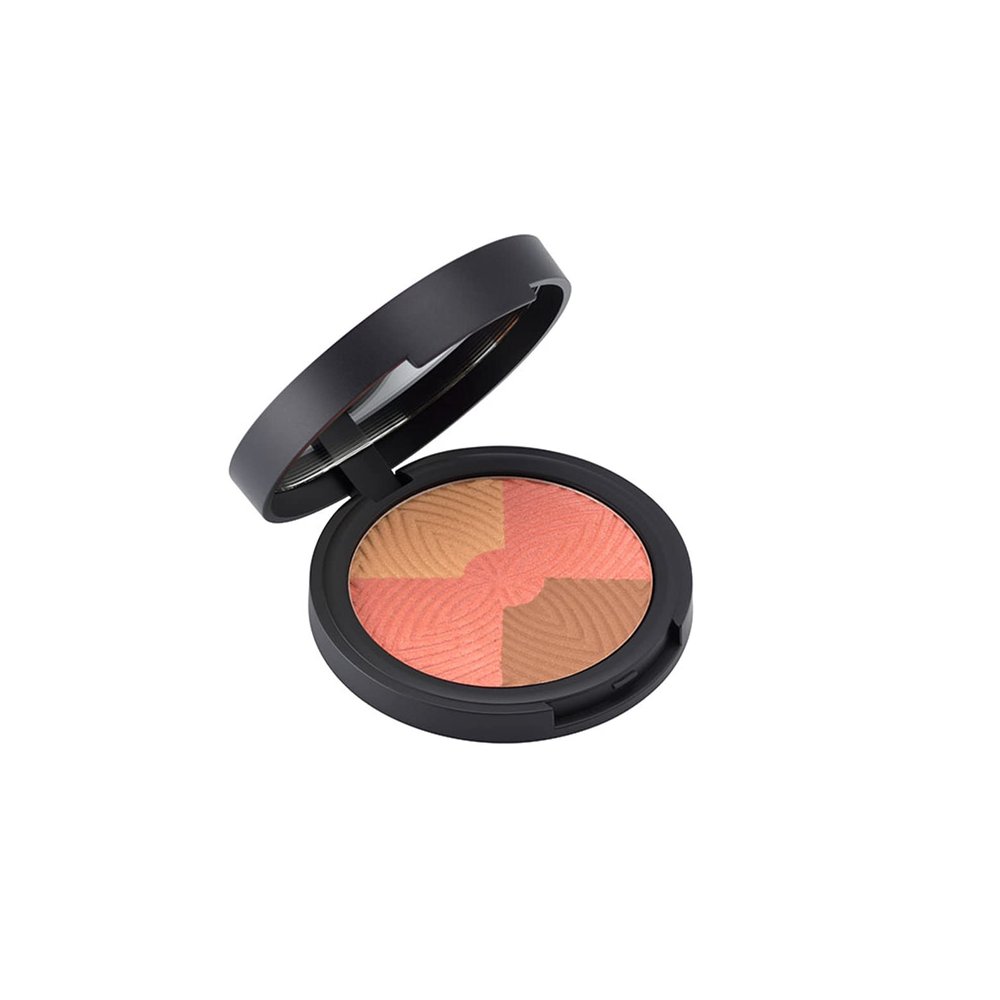 aden Face Powder Trio  19gr  Natural & Durable Quality Light Coverage & Radiant Complexion  MADE IN ITALY (Face Sunlight Trio SUMMER)