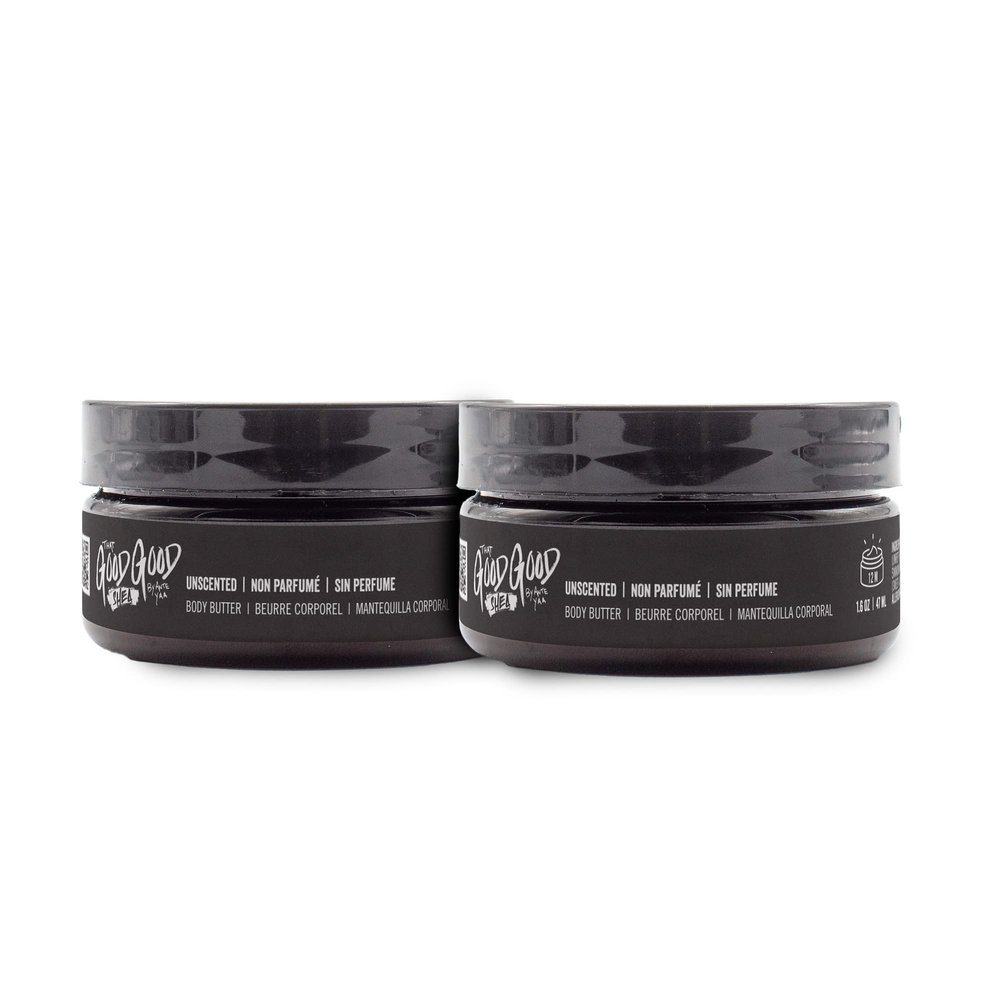 That Good Good Shea Moisturizing Shea Body Butter 2-Pack Ultra-Moisturizing Whipped 100% Unrefined Raw Organic Natural Shea Butter Cream to Nourish Dry Skin (Unscented, 1.6 oz)