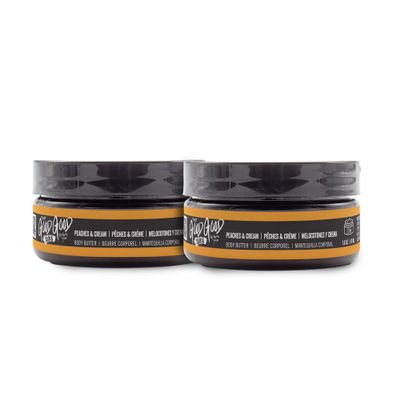 That Good Good Shea Moisturizing Shea Body Butter 2-Pack Ultra-Moisturizing Whipped 100% Unrefined Raw Organic Natural Shea Butter Cream to Nourish Dry Skin (Peaches & Cream, 1.6 oz)