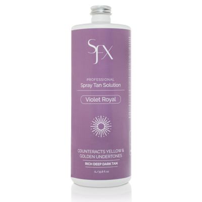 SunFX Violet Royal Professional Spray Tan Solution | Dark, Cool-Toned Bronze | Salon-Grade HVLP Spray Tanning Formula | Fast-Drying, Streak-Free & Long-Lasting | 33 Fl Oz