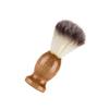 minkissy Beard Brush for Men Natural Wooden Handle Synthetic Shaving Brush Wet Shave Tool Barber Facial Tools for Dad view 1