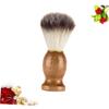 minkissy Beard Brush for Men Natural Wooden Handle Synthetic Shaving Brush Wet Shave Tool Barber Facial Tools for Dad view 2