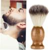 minkissy Beard Brush for Men Natural Wooden Handle Synthetic Shaving Brush Wet Shave Tool Barber Facial Tools for Dad view 3