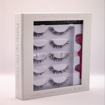 Segmented 3D FAUX MINK LASH KIT with 5 Sets of Lashes, Tweezer, and Tool - Pump Up The Volume
