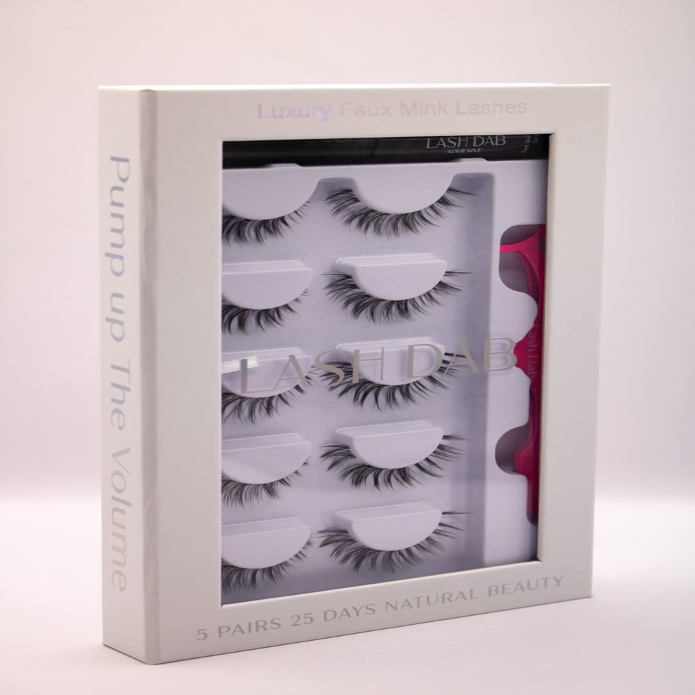 Segmented 3D FAUX MINK LASH KIT with 5 Sets of Lashes, Tweezer, and Tool - Pump Up The Volume