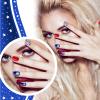 384 Pieces 16 Pack 4th of July Press On Nails Patriotic Press On Nails Short Independence Day Nails Red White and Blue American Flag Nails Square False Nails Medium Full Cover Coffin for Women Girls view 2