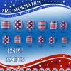 384 Pieces 16 Pack 4th of July Press On Nails Patriotic Press On Nails Short Independence Day Nails Red White and Blue American Flag Nails Square False Nails Medium Full Cover Coffin for Women Girls view 3