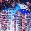 384 Pieces 16 Pack 4th of July Press On Nails Patriotic Press On Nails Short Independence Day Nails Red White and Blue American Flag Nails Square False Nails Medium Full Cover Coffin for Women Girls view 4