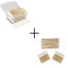600 Pcs Pointed Tip Long Cotton Swabs In A Storage Box + 200 Pcs Bamboo Cotton Swabs & 100 Pcs Long Wooden Cotton Swabs view 1