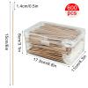 600 Pcs Pointed Tip Long Cotton Swabs In A Storage Box + 200 Pcs Bamboo Cotton Swabs & 100 Pcs Long Wooden Cotton Swabs view 3