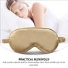 Ciieeo 1set Imitation Silk Sleeping Mask Eye Cover Ear Plugs Hairband Storage Bag Comfortable Blindfold for Relief Improved Sleep Quality view 4
