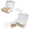 400 ct 6 Inches Long Cotton Swabs + Organic Cotton Swabs 800 ct Double Round Cotton Buds with Storage Box - trong 100% Pure Cotton Stick for Arts & Crafts, Daily Cleaning view 1