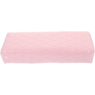 Beavorty Comfortable Nail Art Hand Pillow Simple Manicure Arm Rest Cushion for Nail Salons and Home Use Soft Support for Wrist and Hand Breathable and Mild Design Pink Heart Pattern