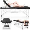 Fast Furnishings Black Extra Wide Adjustable Portable Massage Tattoo Folding Table view 2