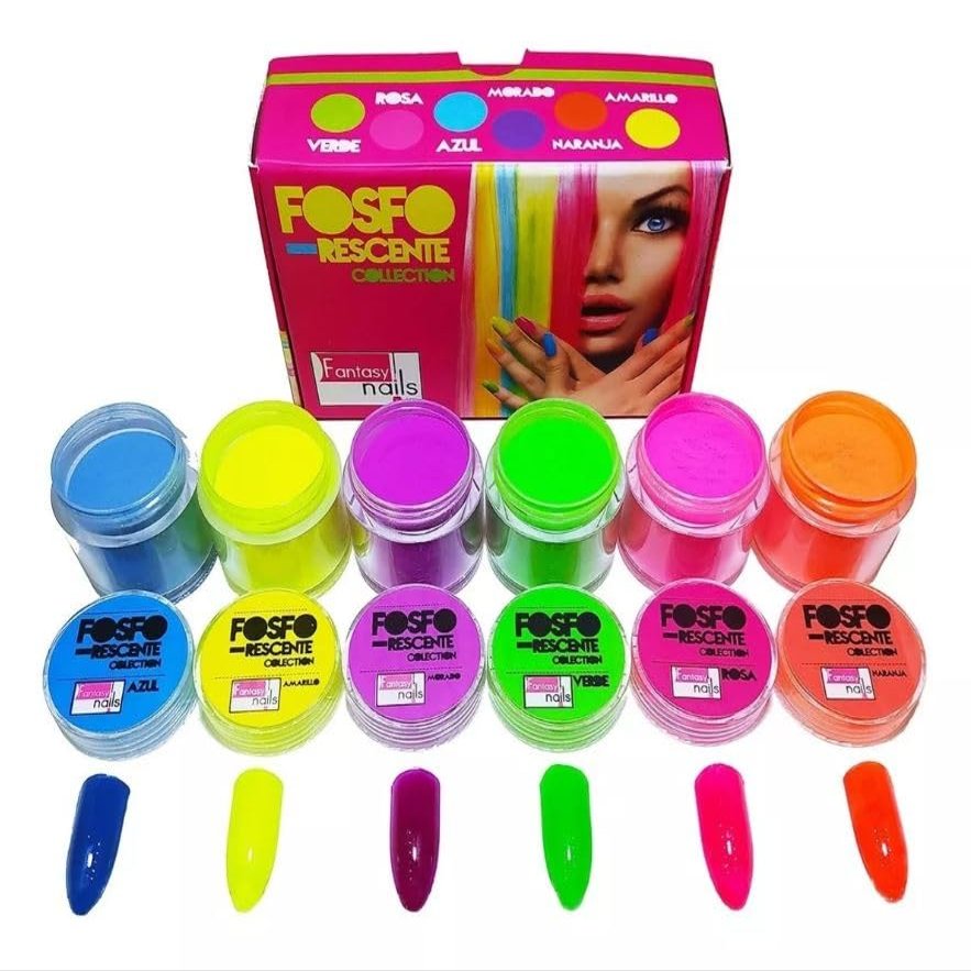 Fantasy Nails Acrylic Collection Fosforecente 7grms jars
