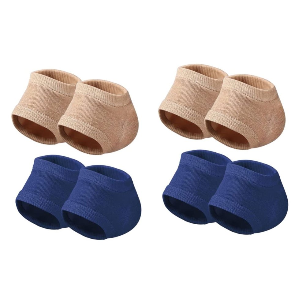 minkissy 4pairs Comfortable Gel Socks for Moisturizing Heels Elastic Toeless Socks Cracked Heel Repair