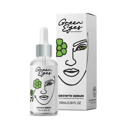 Green Eyes Hair Growth Serum with Tea Tree & Coconut Oil, Perfect for Stimulating Hair Growth, Baobab Oil, Sulfate Free, 3.3 Oz