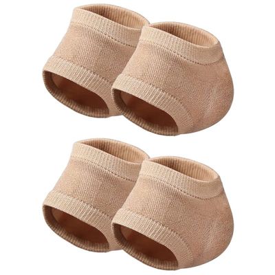 minkissy 2 Pairs Moisturizing Heel Socks Open Toe Socks Cracked Gel Heel Protector Toeless Spa Socks Heel Repair Socks Footcare for Dry Hard Cracked