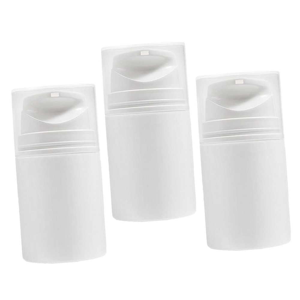 minkissy 3pcs 50ML Airless Pump Jar Empty Airless Pump Bottle Refillable Lotion Pump Face Cream Container Travel Makeup Supplies for Powder Cream Balm