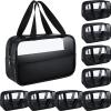 Buryeah 9 Pcs Translucent Make up Bag Toiletry Organizer for Women Men Waterproof Portable Cosmetic Travel Bag with Hanging Handles Travel Storage Carry Pouch, 10.2 x 6.3 x 2.8 Inches (Black) view 1