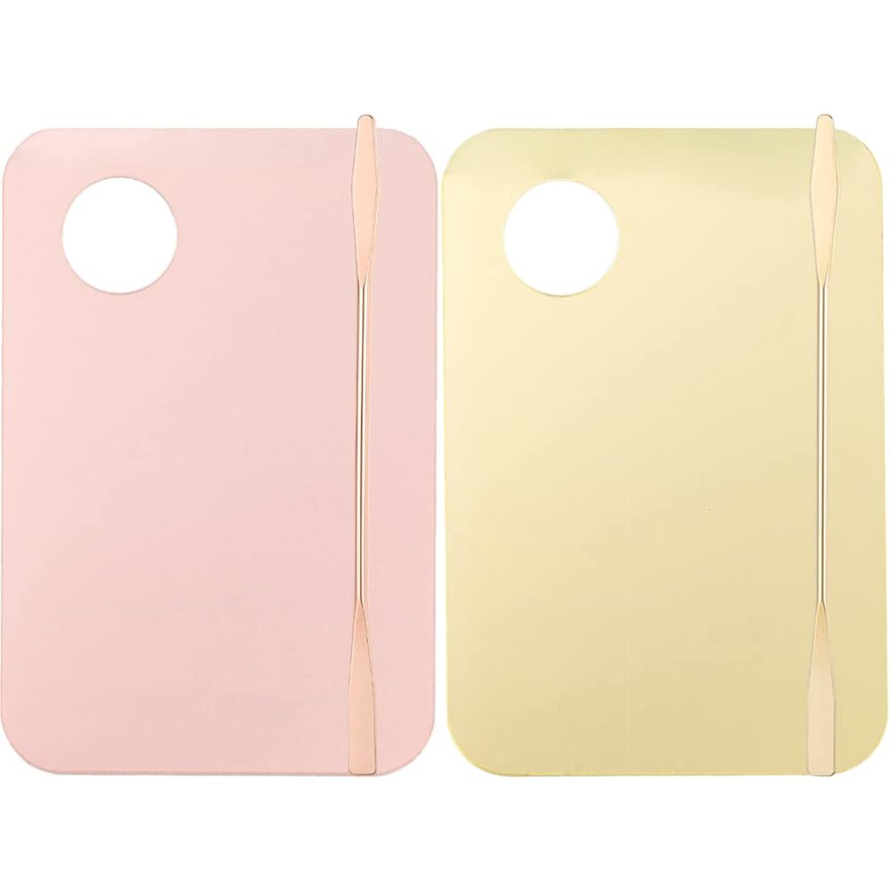 FOMIYES 2set Acrylic Makeup Mixing Plate Spatula Professional Cosmetic Trays for Blending Foundation Easy Makeup Artists and Beauty Enthusiasts