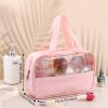 Buryeah 9 Pcs Translucent Make up Bag Toiletry Organizer for Women Men Waterproof Portable Cosmetic Travel Bag with Hanging Handles Travel Storage Carry Pouch, 10.2 x 6.3 x 2.8 Inches (Pink) view 2