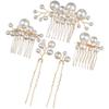 LALAFINA 5pcs Bridal Hair Elegant Hair Combs for Weddings Stylish Accessories for Brides and Bridesmaids Delicate for Stunning Hairstyles view 1