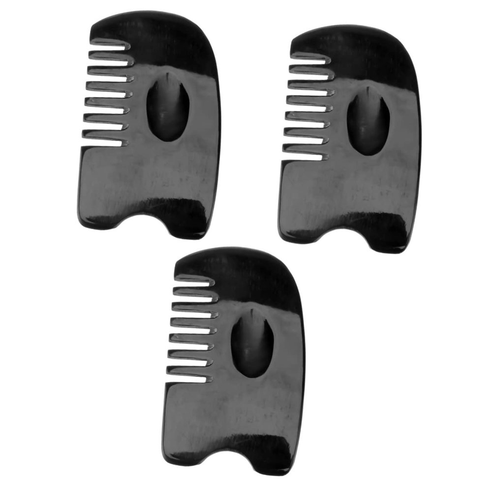 Healifty 3 Pcs Natural Horn Comb Massage Tool Prevent Hair Loss for Women and Girls Portable Hair Smoothing Comb for Women