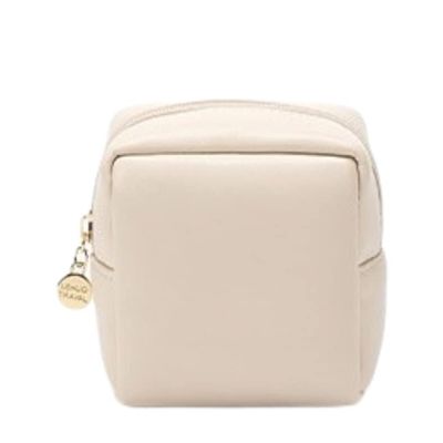 ALTALIVA Small Cosmetics Make up Bag for Women Girls Travel Cosmetic Bags Waterproof Cute Zipper Pouch Case Organizer (Beige)