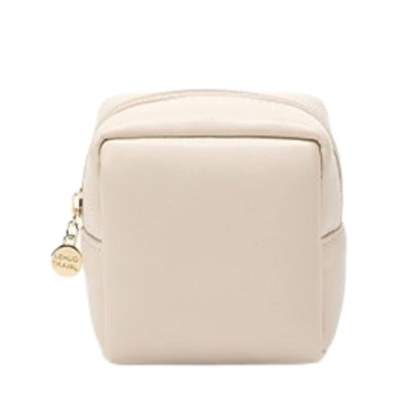 ALTALIVA Small Cosmetics Make up Bag for Women Girls Travel Cosmetic Bags Waterproof Cute Zipper Pouch Case Organizer (Beige)