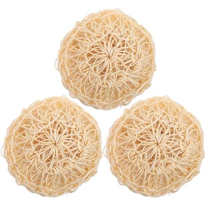 Beavorty Sisal Bath Scrubbers 3-Pack Natural Exfoliating Shower Loofahs Gentle Body Scrubbers for Daily Skin Cleansing and Massage