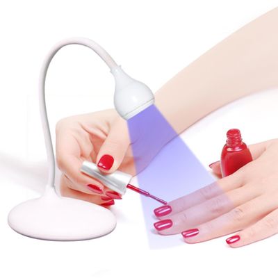 LED Nail Lamp with 360 Degree Rotatable Flexible Gooseneck, LED Desk Nail Lamp for Gel Nails, Portable Manicure Dryer Gel Polish Curing Light, 3 Level Brightness