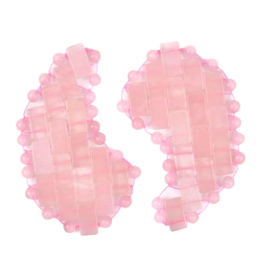 Skin Mantra - Moon Shape Crystal Clear Quartz Eye Mask, Anti-Aging Hot or Cold Using Stone Eye Mask 100% Natural Beauty Eye Mask (Rose Quartz)