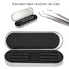 Dioche Tweezers Storage Case, Eyelash Extension Tweezers Organizer Eyelash Tweezers Box Tweezers Organizer Case for Storage Eyelash Pencil Makeup Tools (Silver) view 2