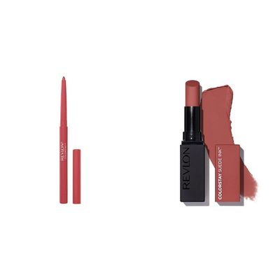 Bundle of Lip Liner by Revlon, Colorstay 650 Pink + REVLON Lipstick, ColorStay Suede Ink, Built-in Primer, Infused with Vitamin E, Waterproof, Smudgeproof, Matte Color, 003 Want it All (Pack of 2)