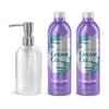 Grove Co. Hydrating Gel Hand Soap Refills (2 x 13 Fl Oz) + 1 x Reusable Glass Soap Dispenser, Plastic-Free & Liquid Refillable Starter Kit, Natural Lavender Blossom & Thyme Fragrance view 1