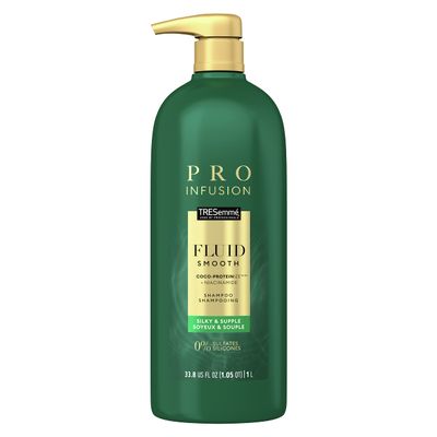 TRESemm Cruelty-Free Pro Infusion Fluid Smooth Shampoo For Silky & Supple Hair Sulfate Free, Infused With Natural Coconut Droplets + Plant-Based Salon Protein + Niacinimide 33.8oz