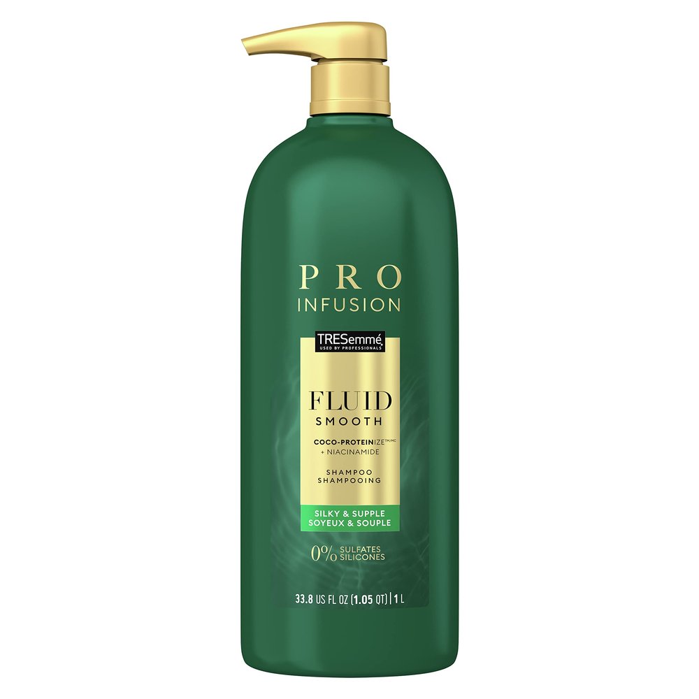 TRESemm Cruelty-Free Pro Infusion Fluid Smooth Shampoo For Silky & Supple Hair Sulfate Free, Infused With Natural Coconut Droplets + Plant-Based Salon Protein + Niacinimide 33.8oz