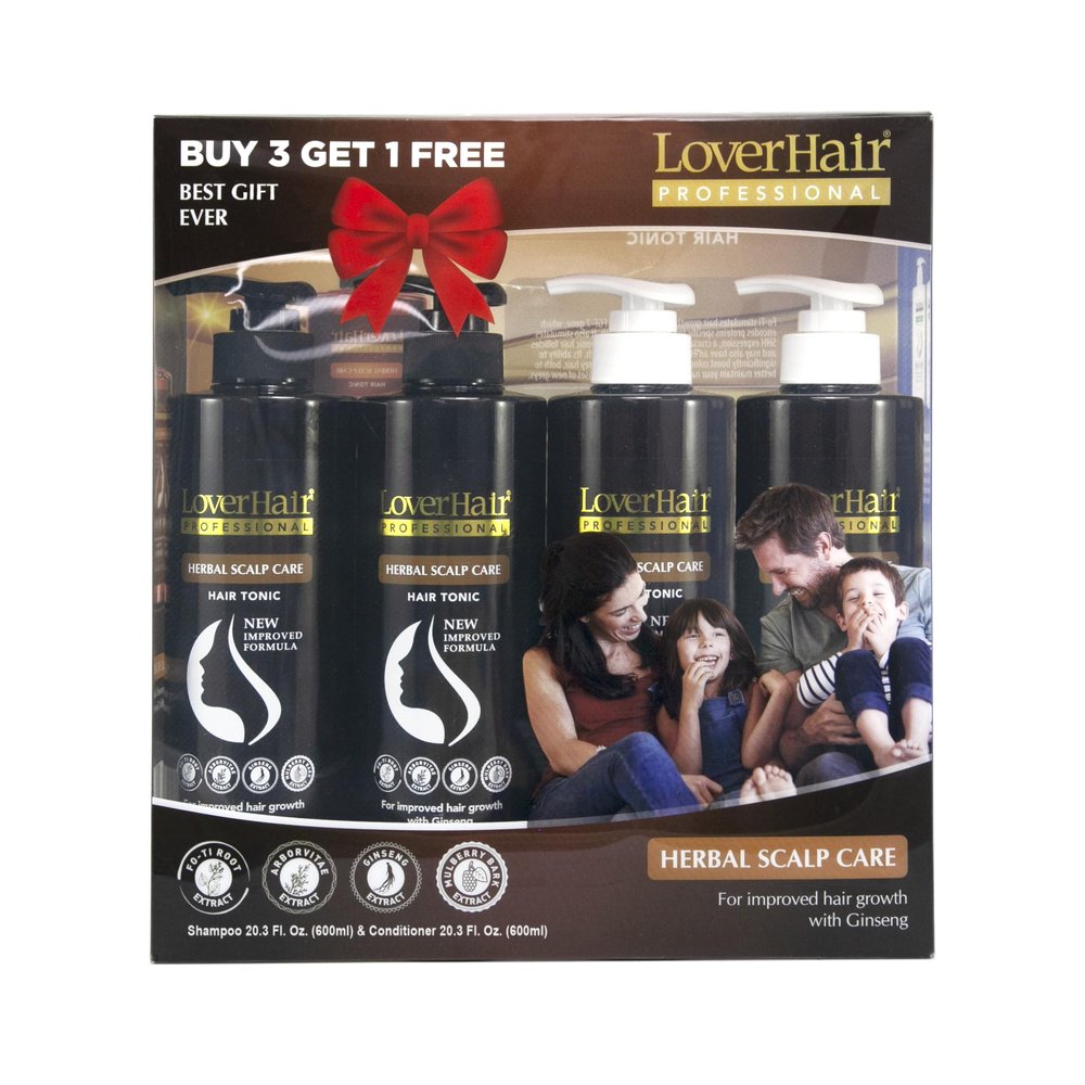 Special Combo Pack of 2 shampoos and 2 conditioner LoverHair Professional Herbal Scalp Care 4x20.3 fl.oz (4x600ml)